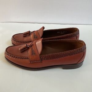 Allen Edmonds Mens Maxfield Tassel Loafer Size 9.5 E Chili Moc SlipOn Dress Shoe
